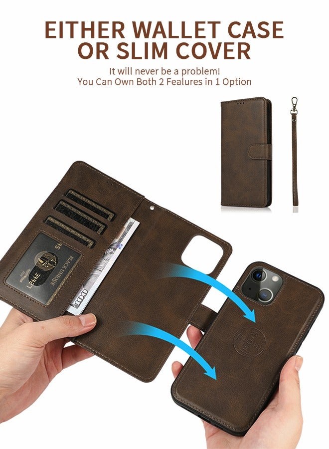 GROIC Cover for IPhone 14 6.1Inch Case,2-in-1 Wallet-Case Luxury Vegan Leather, Detachable Shockproof Phone Case, Card Slot Protection, 2-Way Flip Magnetic Stand - Image 3