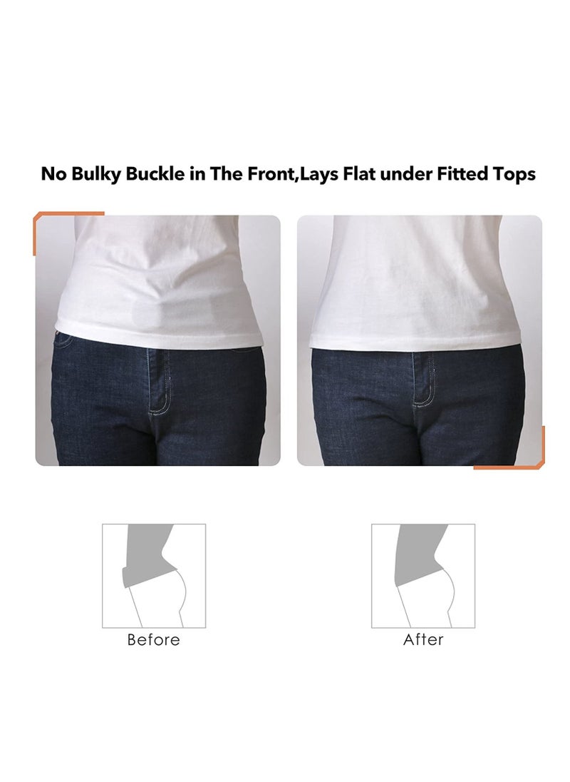 Excefore - Invisible Stretch Belt for Women, No Show Elastic Web Strap with Flat Buckle Jeans Pants Dresses(2 Pack) - Image 1