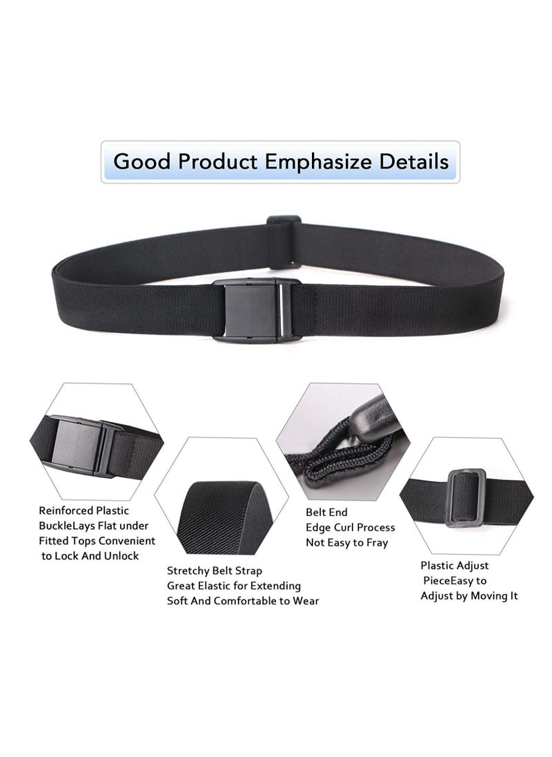 Excefore - Invisible Stretch Belt for Women, No Show Elastic Web Strap with Flat Buckle Jeans Pants Dresses(2 Pack) - Image 1