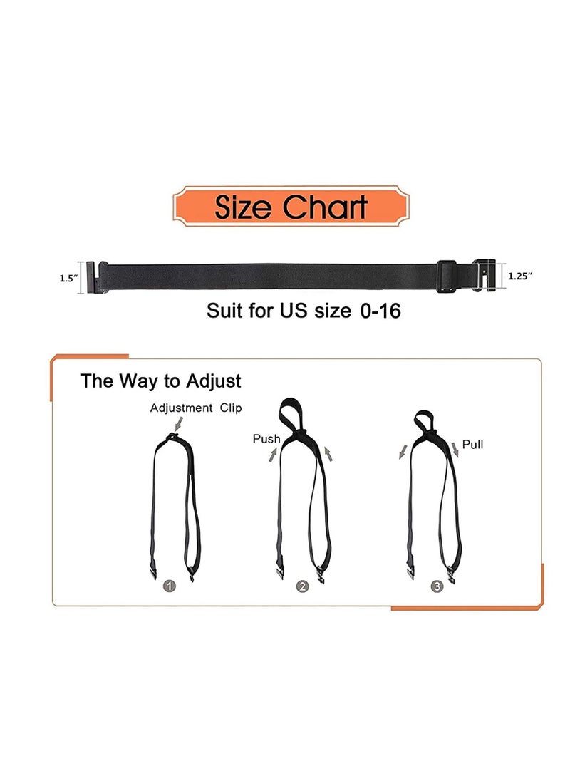 Excefore - Invisible Stretch Belt for Women, No Show Elastic Web Strap with Flat Buckle Jeans Pants Dresses(2 Pack) - Image 1