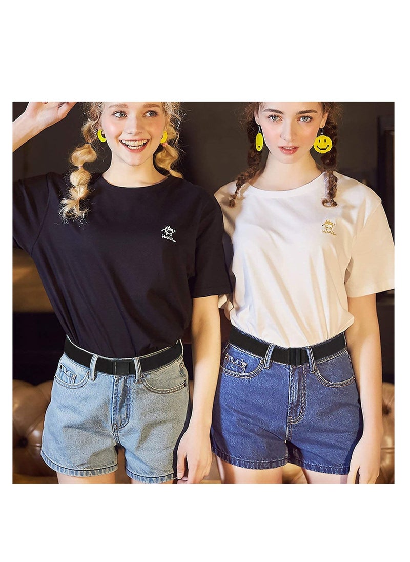 Excefore - Invisible Stretch Belt for Women, No Show Elastic Web Strap with Flat Buckle Jeans Pants Dresses(2 Pack) - Image 1
