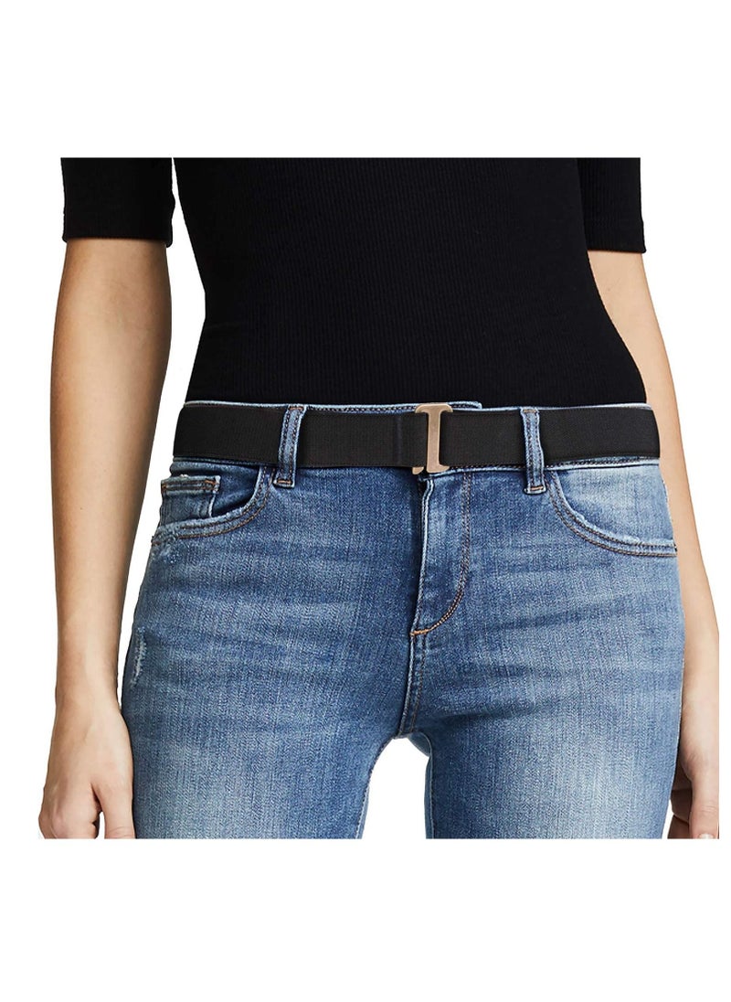 Excefore - Invisible Stretch Belt for Women, No Show Elastic Web Strap with Flat Buckle Jeans Pants Dresses(2 Pack) - Image 1