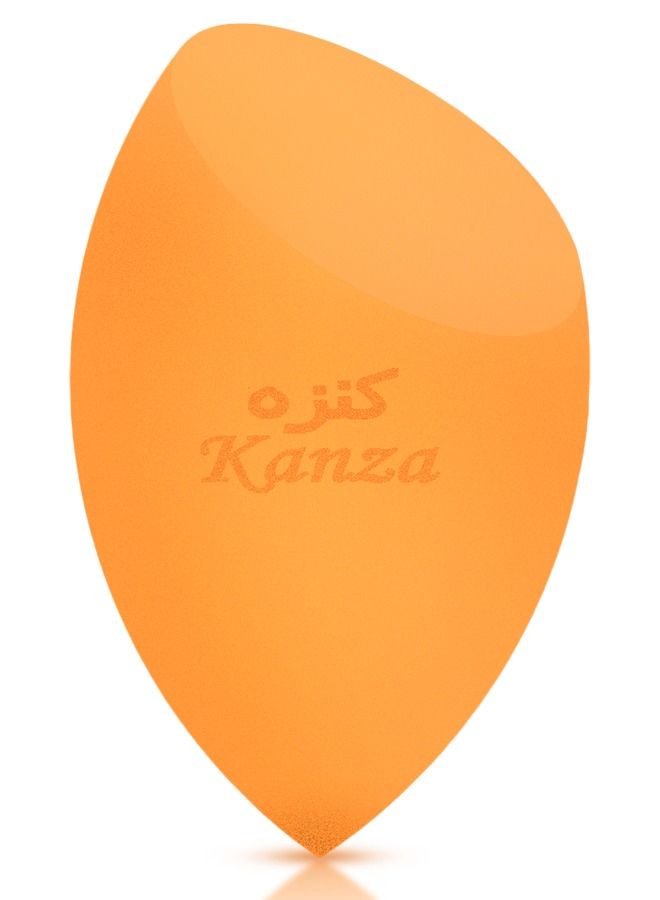 Kanza Makeup Blending Sponge For Foundation Light To Medium Coverage Natural Dewy Makeup Orange Sponge Latex Free Foam Makeup Puff Sponge 1pc Orange - Image 1