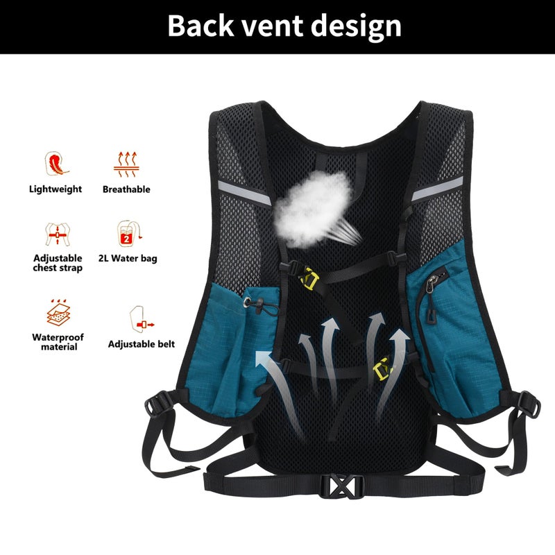 DOJUNS Hiking Backpack Lightweight Travel Backpack 20L Waterproof Hiking Daypacks Camping Backpack for Men Women (Lake Blue) - Image 3