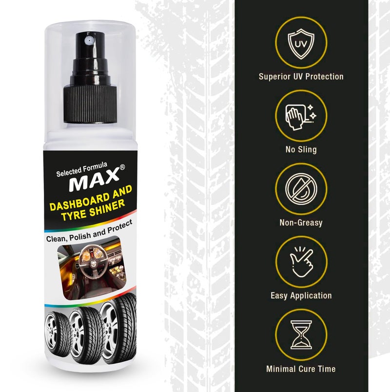 Max Dashboard & Tyre Shiner 200 ML (Pack of 1) - Selected Formula for Long Lasting and Glossy Shine - Image 2