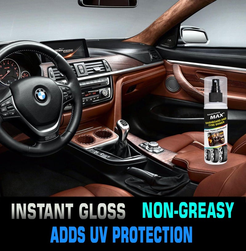 Max Dashboard & Tyre Shiner 200 ML (Pack of 1) - Selected Formula for Long Lasting and Glossy Shine - Image 5