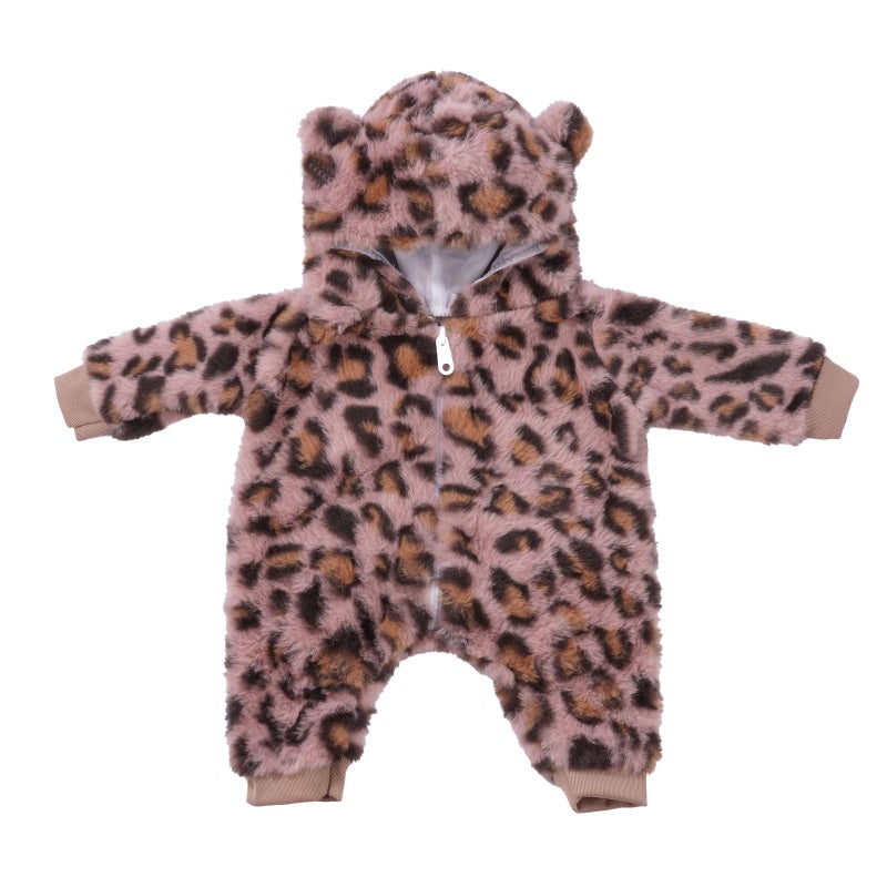 BABESIDE Reborn Baby Doll Clothes Set for 1722 Inch Dolls Cozy Babydolls Clothes with Hat for Lifelike Reborn Baby Doll Accessories Leopard Print - Image 3