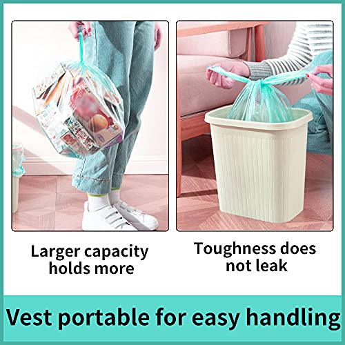 SWIHELP Trash Bags, 5 Rolls/100 Counts Small Garbage Bags for Office, Kitchen,Bedroom Waste Bin,Colorful Portable Strong Rubbish Bags,Wastebasket Bags - Image 3