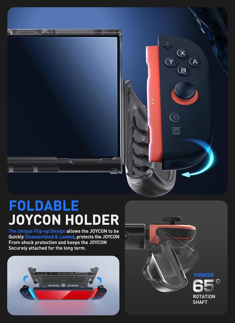 Mumba Clear Case for Nintendo Switch 2 2025, Crystal Protective Clear Cover with Quick-Release Joy-Con Design and TPU Grip Compatible with New Nintendo Switch 2 7.9 Inch Console (FrostBlack) - Image 3