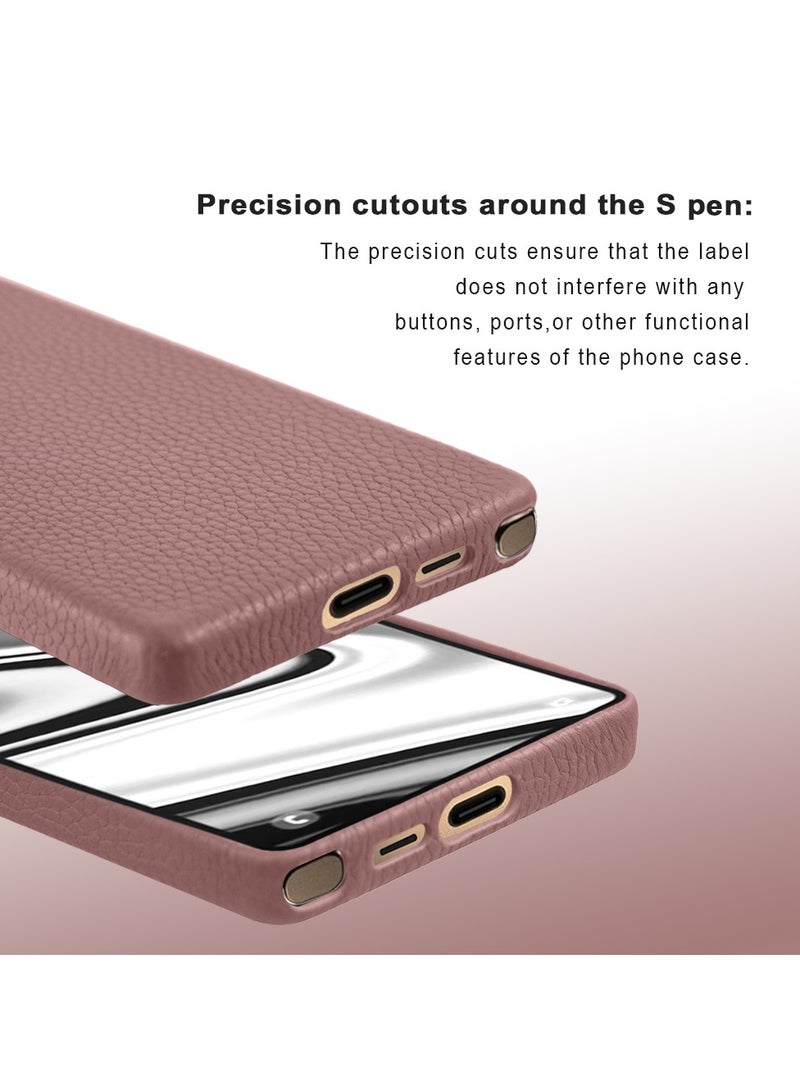 A-Case حافظة أمار مصنوعة من جلد طبيعي فاخر لحماية كاملة متوافقة مع Magsafe - وردي - Image 3