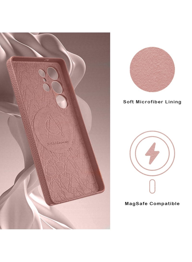 A-Case حافظة أمار مصنوعة من جلد طبيعي فاخر لحماية كاملة متوافقة مع Magsafe - وردي - Image 4