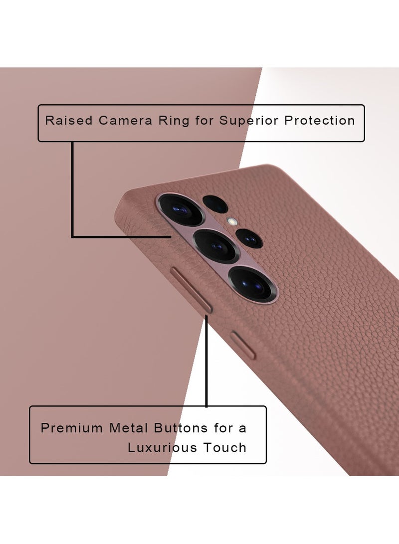 A-Case حافظة أمار مصنوعة من جلد طبيعي فاخر لحماية كاملة متوافقة مع Magsafe - وردي - Image 5