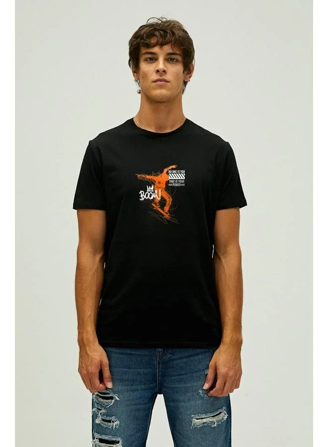 Bad Bear Boom Men's Black T-Shirt Night.