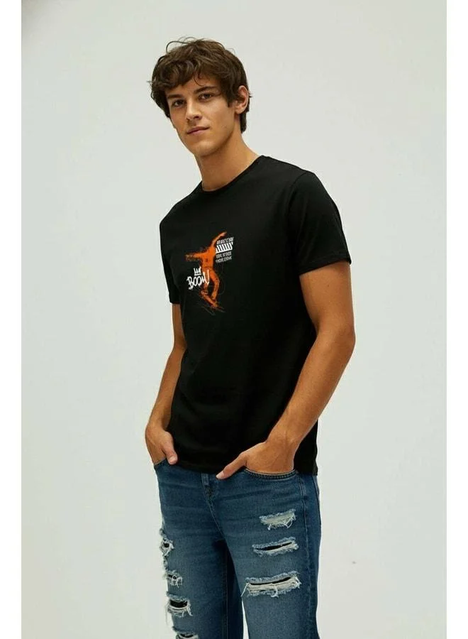 Bad Bear Boom Men's Black T-Shirt Night.