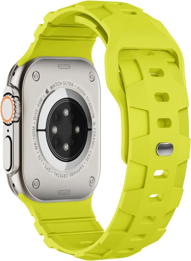 Next Next Store Compatible with iWatch Band 42/44/45/49, Waterproof Silicone Sport Strap Compatible with iWatch Series 1/2/3/4/5/6/7/8/9/Ultra/2/SE (Lime Green)