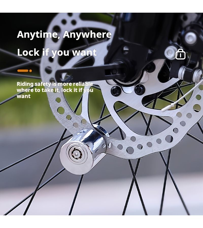 Silvery Heavy Duty Disc Brake Lock High Security Anti Theft for Bicycle Motorcycle Electric Bike - Image 4
