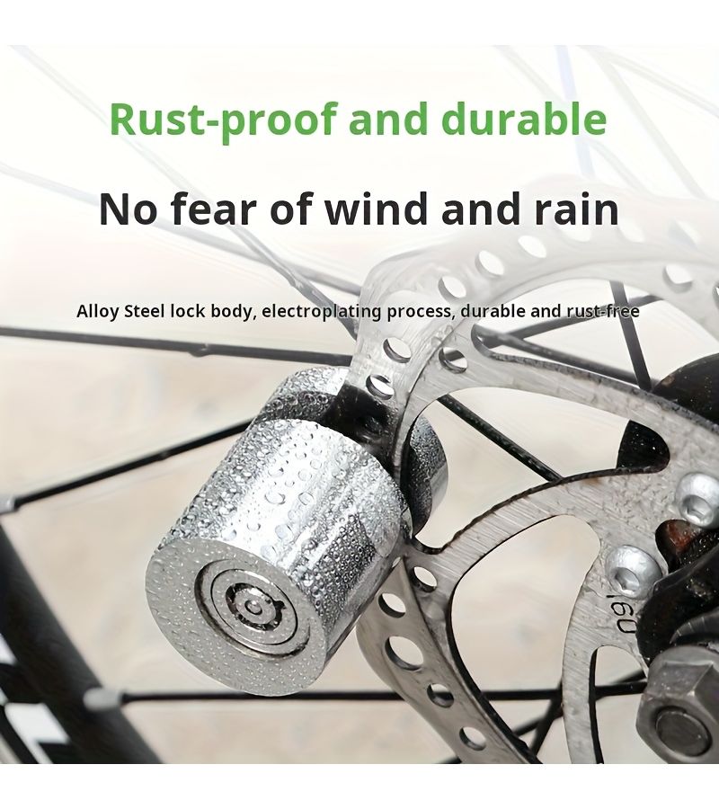 Silvery Heavy Duty Disc Brake Lock High Security Anti Theft for Bicycle Motorcycle Electric Bike - Image 5