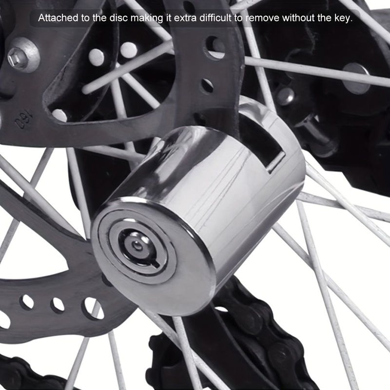 Silvery Heavy Duty Disc Brake Lock High Security Anti Theft for Bicycle Motorcycle Electric Bike - Image 1