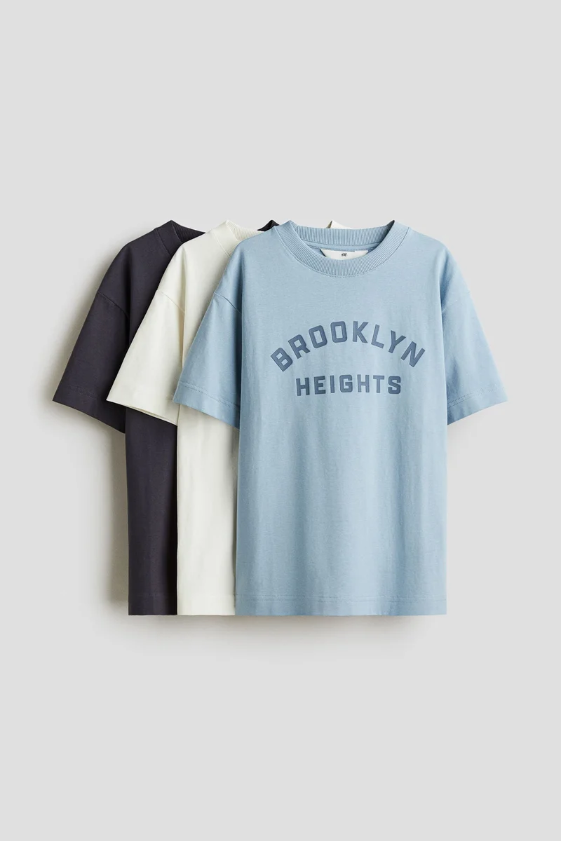 H&M 3-pack Loose-fit cotton T-shirts