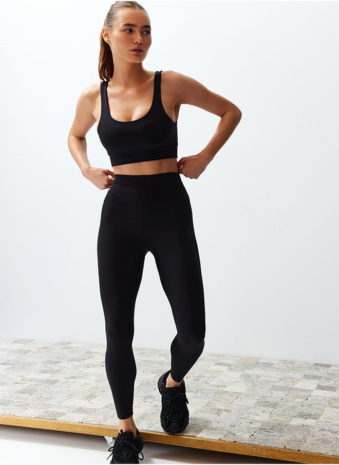 trendyol - Black Brushed Recovery Matte and Soft Fabric Full Length Knitted Sports Tights THMSS24TY00025 - Image 1