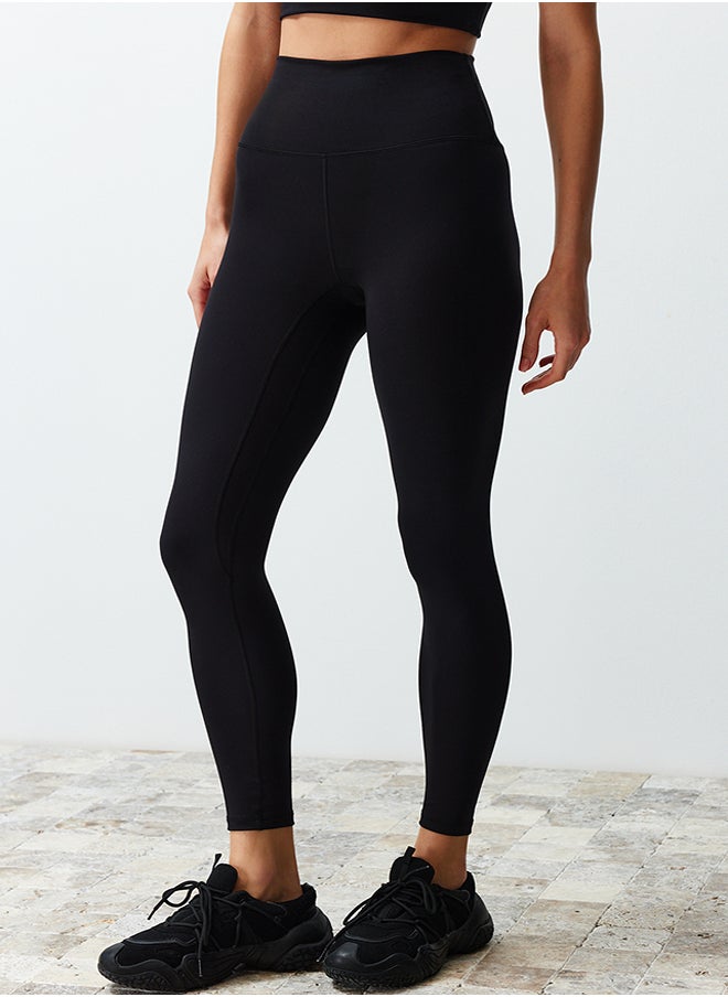 trendyol - Black Brushed Recovery Matte and Soft Fabric Full Length Knitted Sports Tights THMSS24TY00025 - Image 1