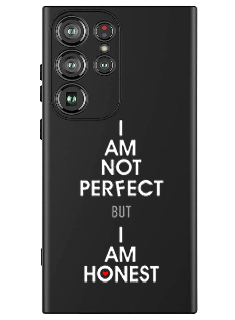 Theodor Protective Slim Fit Case Liquid Silicone Cover with Full Body Protection Anti-Scratch Shockproof Case For Samsung Galaxy S24 Ultra (Black) - i am not perfect but i am honest - Image 1