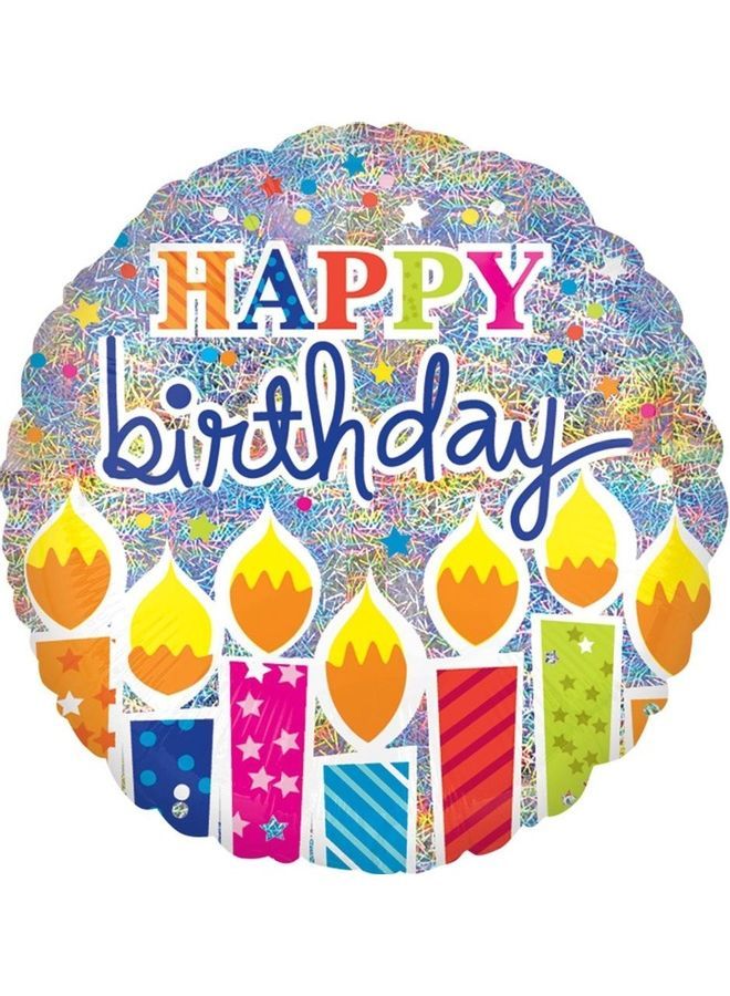 NIBEMINENT Shimmer Birthday Candles Jumbo Holographic Balloon