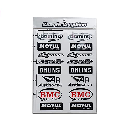 Kungfu Graphics Micro Sponsor Logo Racing Sticker Sheet Universal 72X 102 inch Black - Image 1