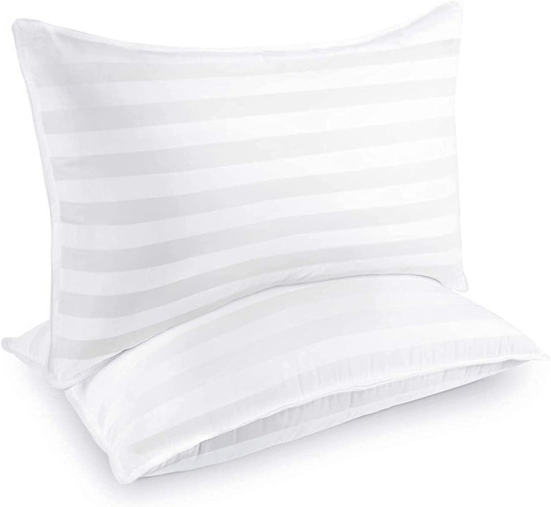 Deevine Craft Microfiber Pillows Set. Soft Pillows For Sleeping Bed Pillow Ultra Soft Bed Pillow Fluffy Luxurious White Pillows Hug Pillows Body Pillow Pack of 02 (Regular Size, 16X26 Inch) - Image 1