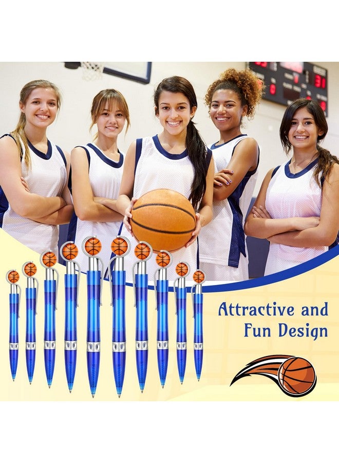 Zhanmai 24 Pcs Novelty Basketball Pens Sports Ballpoint Pens Basketball Party Favors Basketball Desk Pens Cool Writing Pen For Students Supplies Stationery School Office Decor (Blue,Basketball) - Image 4