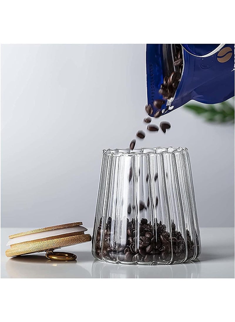 Homesmiths Borosilicate Glass Storage Jar with Airtight Bamboo Lid and Metal Handle, Tapered Shape, 600ml – Stylish and Durable Kitchen Storage Solution - Image 3