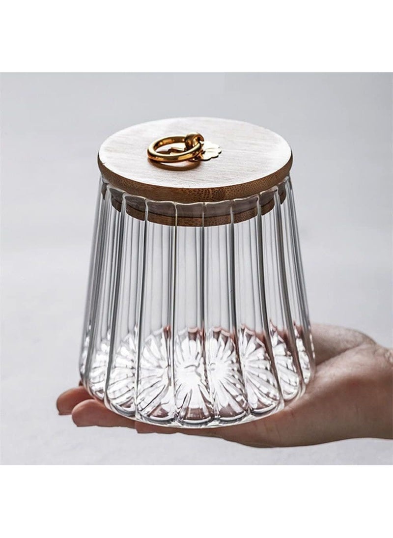 Homesmiths Borosilicate Glass Storage Jar with Airtight Bamboo Lid and Metal Handle, Tapered Shape, 600ml – Stylish and Durable Kitchen Storage Solution - Image 2