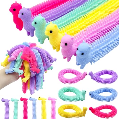 Jgalnim 30pcs Alpaca Stretchy Fidget ToyStretchy String Fidgets Sensory ToysStretchy Strings Worm Toy for ChildrenKids or Adults Relief Anxiety Relaxing Stress Party Favors Valentine Day Gifts - Image 1