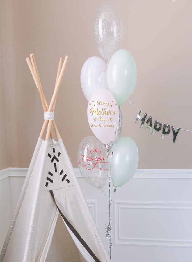 ElodieAu 12 قطعة من ملصقات بالونات عيد الأم، ملصقات حروف "عيد أم سعيد"، ملصقات هدايا للأم يمكنك صنعها بنفسك، لتزيين الجدران والنوافذ والصناديق ومستلزمات الحفلات والديكور المنزلي - Image 4