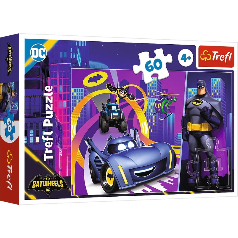 Trefl - Batwheels Batman and His Vehicles Puzzle 60 Pieces - 17400 - Image 1