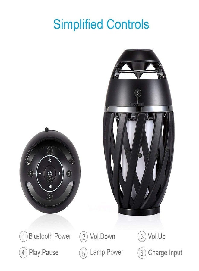DIKAOU Led flame table lamp, Torch atmosphere Bluetooth speakers&Outdoor Portable Stereo Speaker with HD Audio and Enhanced Bass,LED flickers warm yellow lights BT4.2 for iPhone/iPad/Android - Image 5