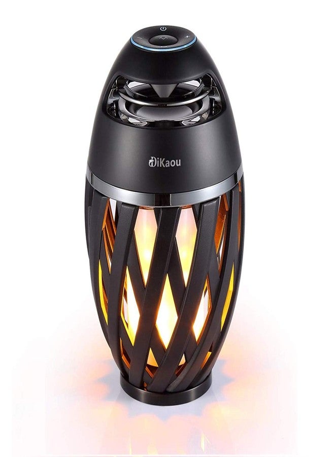 DIKAOU Led flame table lamp, Torch atmosphere Bluetooth speakers&Outdoor Portable Stereo Speaker with HD Audio and Enhanced Bass,LED flickers warm yellow lights BT4.2 for iPhone/iPad/Android - Image 1