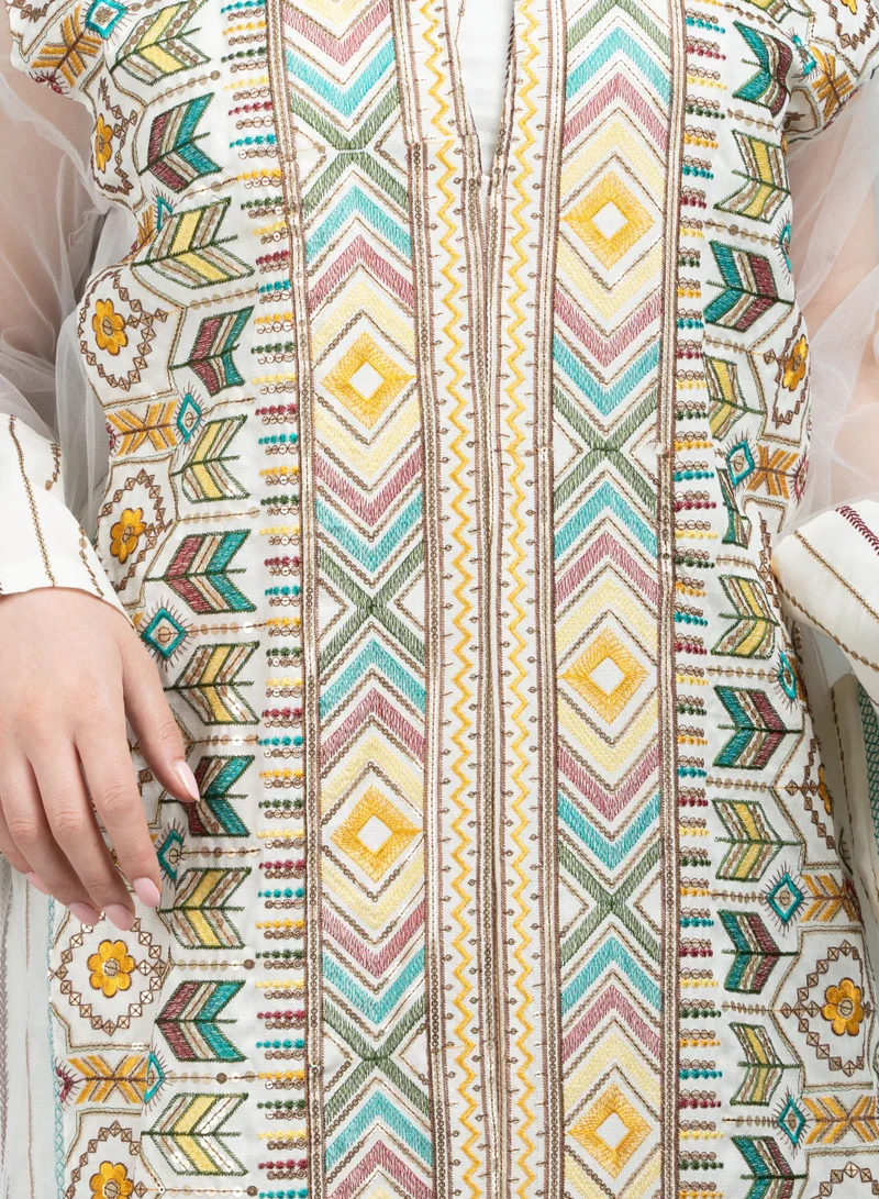 IKKXA Kuwaiti Jalabiya IK1604 White