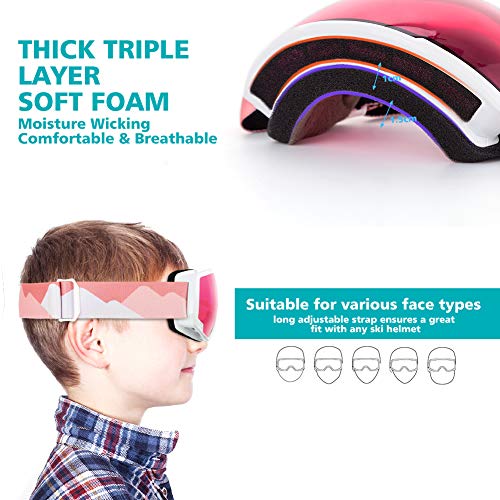 OutdoorMaster Kids Ski Goggles, Snowboard Goggles - Youth Snow Goggles - Gloaming - Image 4