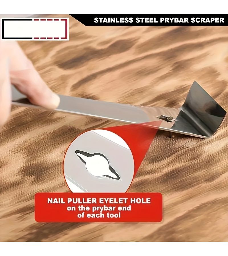 2 Stainless Steel Right Angle Flat Pry Bars For Woodworking Hive Maintenance - Image 5