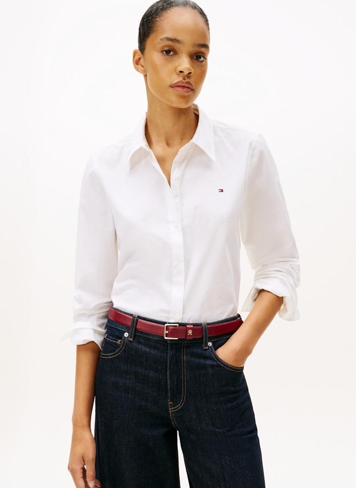TOMMY HILFIGER Regular Fit Flag Embroidery Poplin Shirt - Image 3