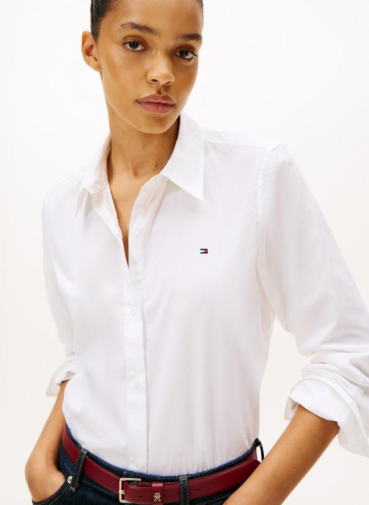 TOMMY HILFIGER Regular Fit Flag Embroidery Poplin Shirt - Image 1