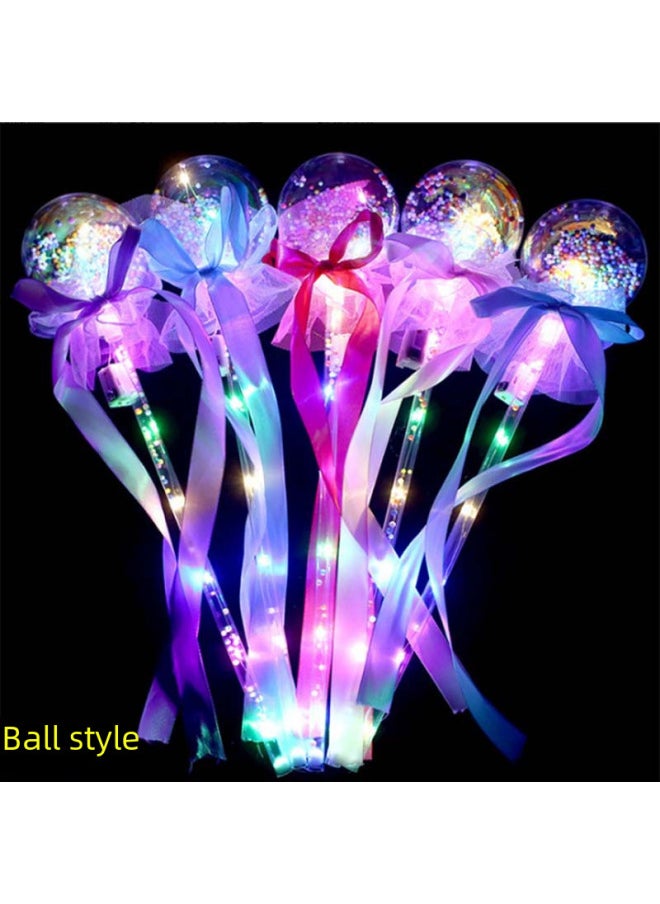 Generic Glow Star Ball Magic Stick Wave Ball Flash Fairy Stick Stall Children's Toys Push Glow Stick Small Gifts-Color:Cartoon Stickers  - Image 3