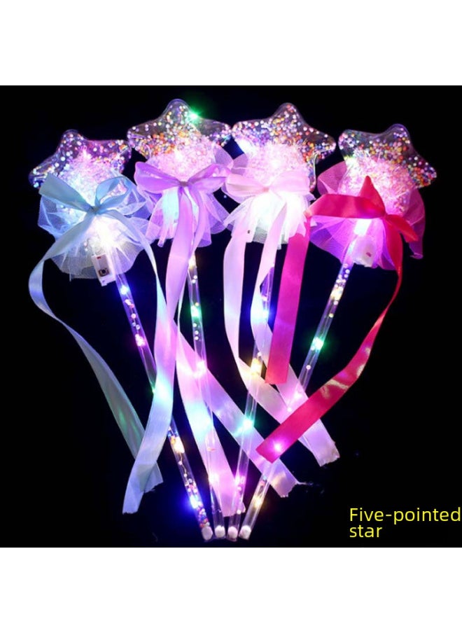 Generic Glow Star Ball Magic Stick Wave Ball Flash Fairy Stick Stall Children's Toys Push Glow Stick Small Gifts-Color:Cartoon Stickers  - Image 4