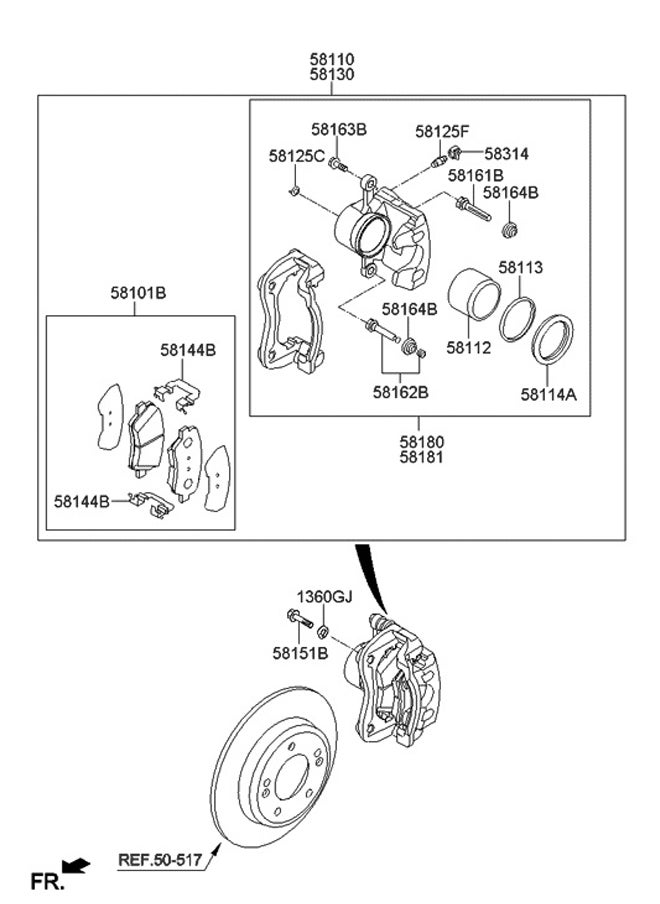 HYUNDAI - Front Brake Pad (Accent 2023-24 1.5 HCI) HY-58101H6A15 - Image 1