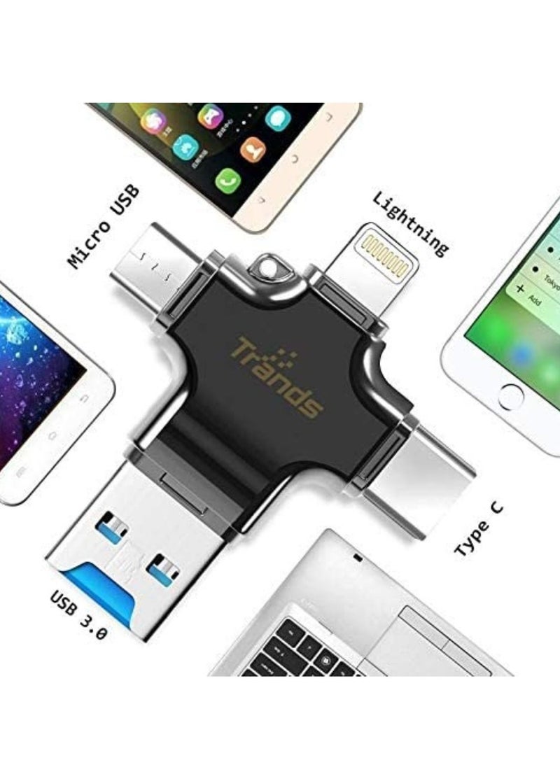 Generic 4 in 1 USB OTG TF Micro SD Card Reader Adapter for Lightning For iPhone XS Max, XS,X, Android Type C for Samsung  - Image 3