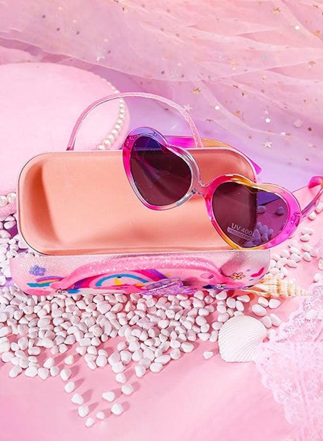 Aurlar Cute Girls’ Heart Sunglasses with Hard Shell Case – UV400 Protection, Lightweight & Stylish for Ages 3–8, Perfect for Summer, Outdoor Fun & Gifting - Image 4