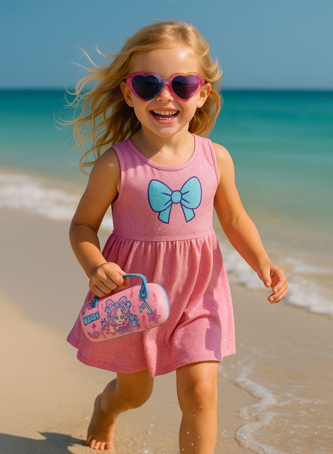Aurlar Cute Girls’ Heart Sunglasses with Hard Shell Case – UV400 Protection, Lightweight & Stylish for Ages 3–8, Perfect for Summer, Outdoor Fun & Gifting - Image 2