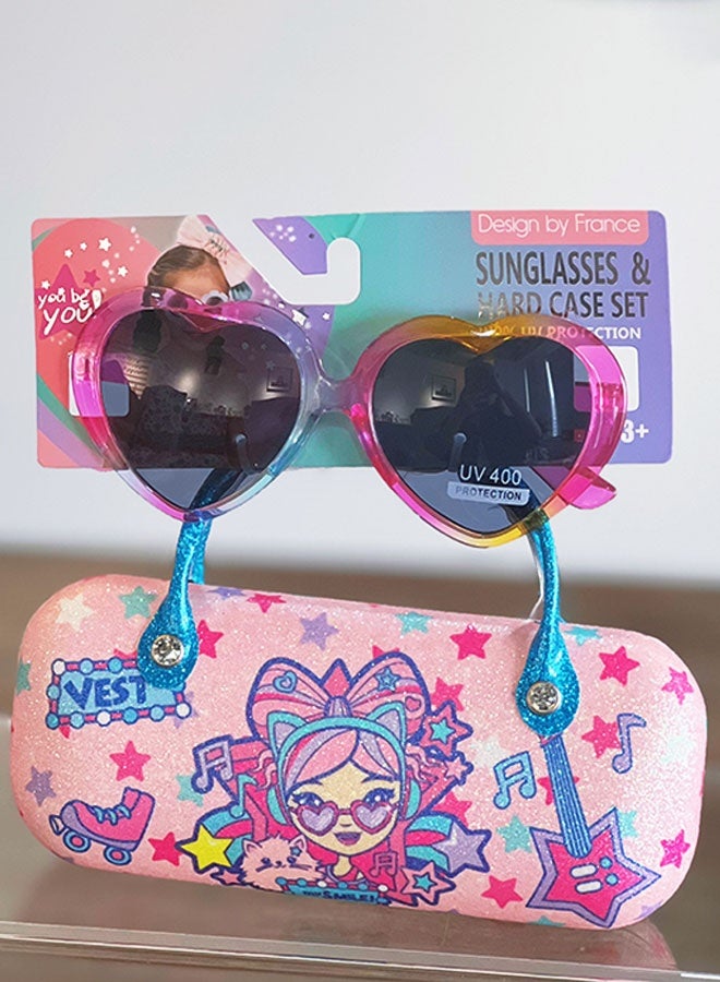 Aurlar Cute Girls’ Heart Sunglasses with Hard Shell Case – UV400 Protection, Lightweight & Stylish for Ages 3–8, Perfect for Summer, Outdoor Fun & Gifting - Image 3
