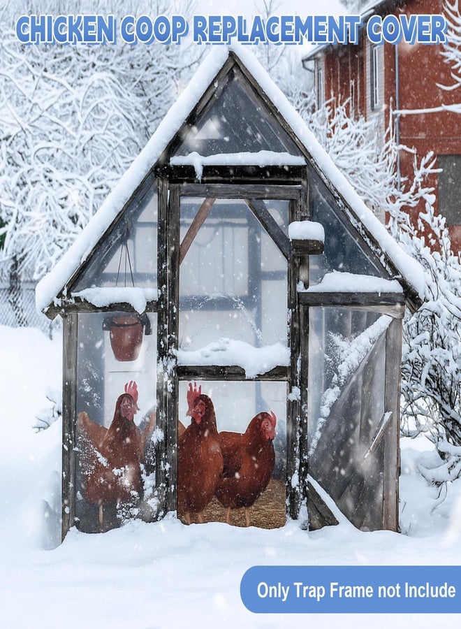 VitalCozy غطاءان لحظيرة الدجاج من فيتال كوزي، مقاس 6 × 4 قدم، مصنوعان من قماش مشمع شفاف مقاوم للماء، شديد التحمل من فينيل PVC، مع 10 حبال مطاطية كروية، ملحقات لحظيرة الدجاج للاستخدام الخارجي في فصل الشتاء. - Image 5